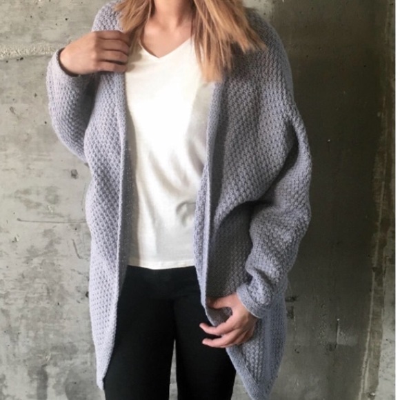 Boho Slouchy sweater knit cardigan dolman sleeves - Picture 3 of 4